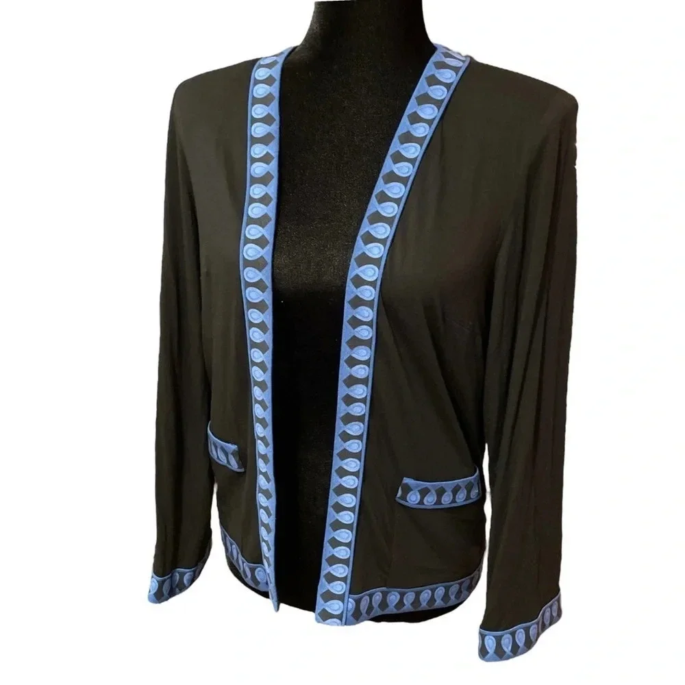 AVERARDO BESSI Printed Soft Jersey Knit Cardigan Blazer Jacket